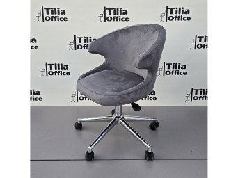 Coket Çalışma Koltuğu Krom Konik Ayak Koyu Gri